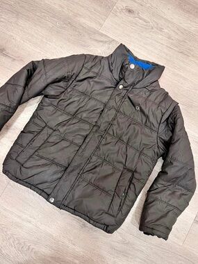 Calvin Klein Jeans Boys Black & Blue Puffer Jacket Size 8